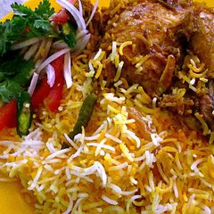 A picture of Mughlai Chicken Biryani.