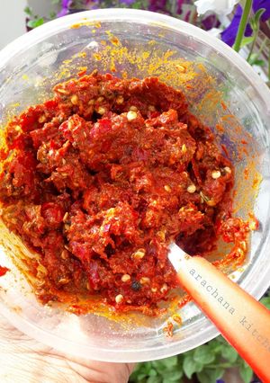 A picture of Red mirchi ka techa (kuchala).