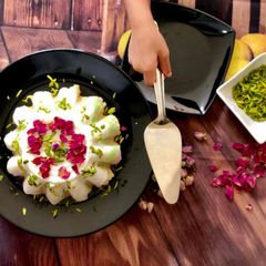 A picture of Eggless Cassata (Ice cream Cake).
