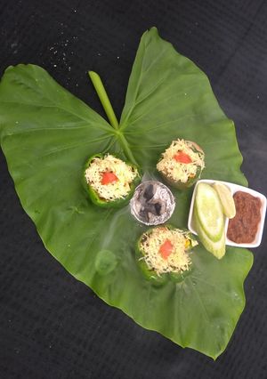 A picture of Tandoori stuffed bell pepper.