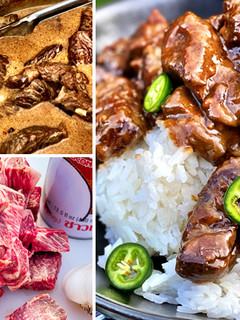 A picture of Fullblood Wagyu Beef Adobo with Coconut Rice.