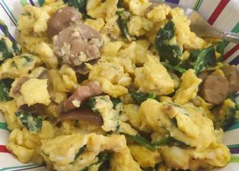 New Recipe Mushroom  Spinach Egg Scramble Restaurant Style