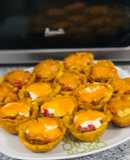 Canastas de plátano verde rellenas con carne molida y queso