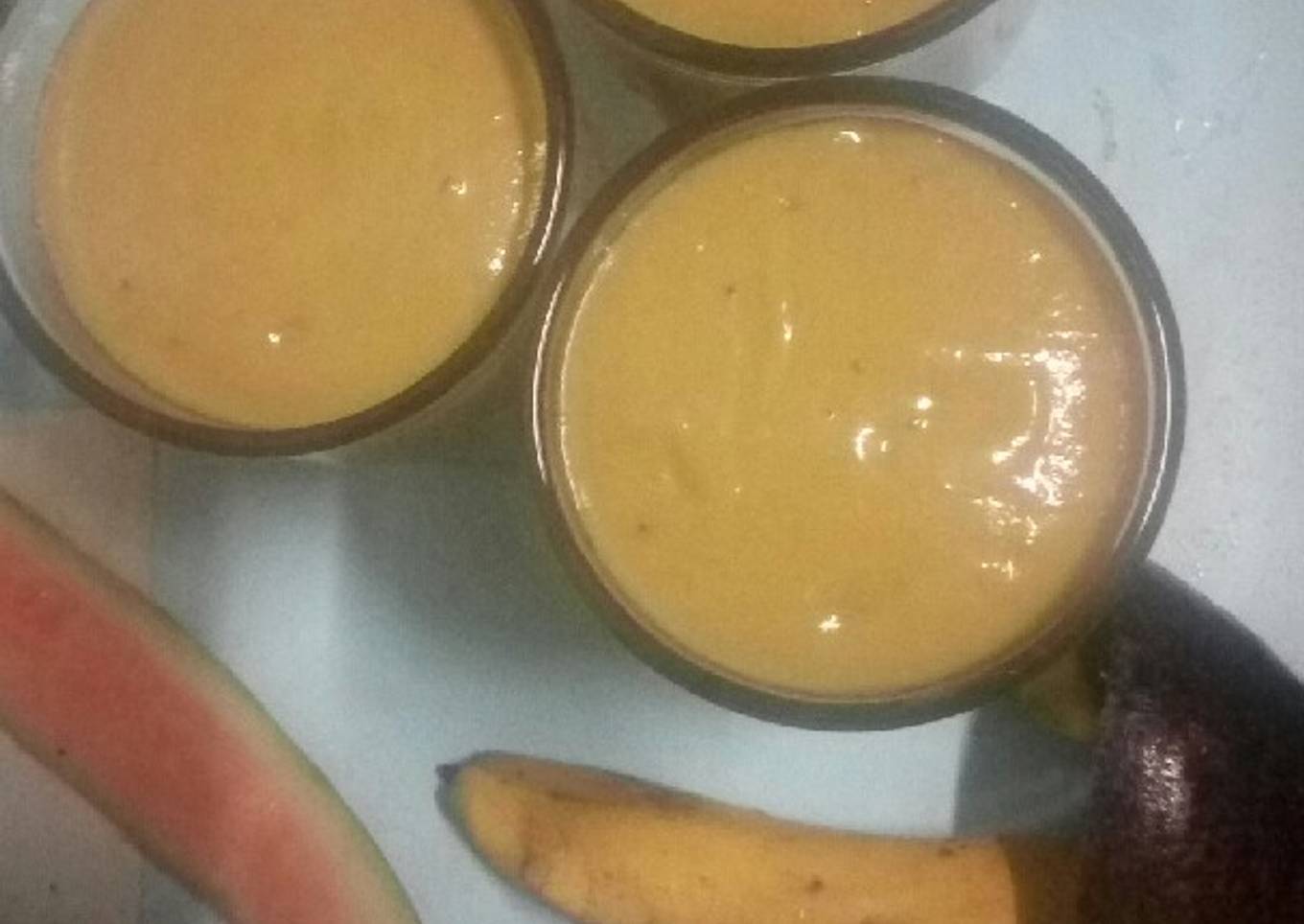 Avocado, Banana and Water Melon Juice