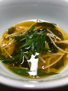 A picture of Miso soup #fermentation food.