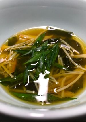A picture of Miso soup #fermentation food.