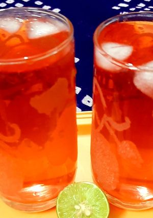 A picture of Rose-syrup Sharabat.