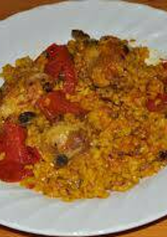 Una foto de Paella