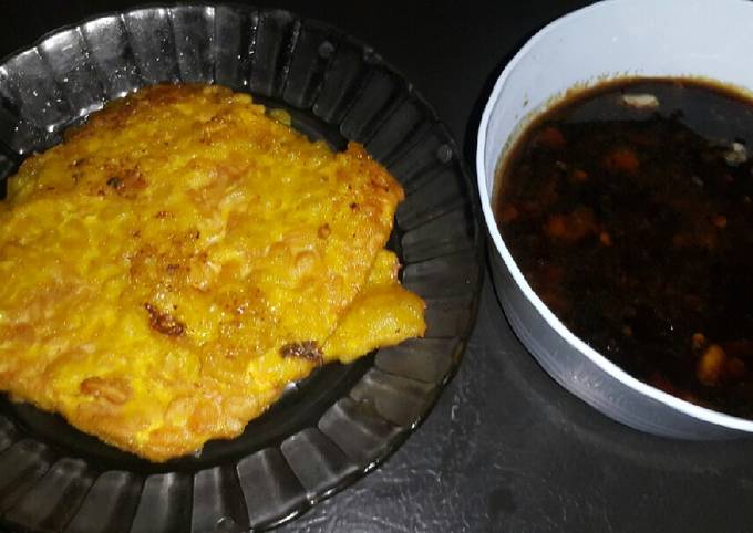 Bagaimana Menyiapkan Tempe mendoan kering + kuah cuko yang Menggugah Selera