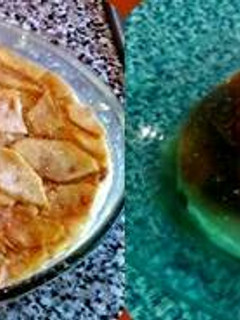 Una foto de Pudin de manzana y galleta