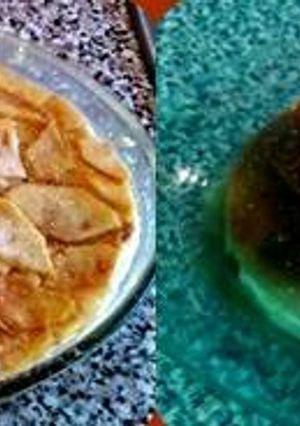 Una foto de Pudin de manzana y galleta