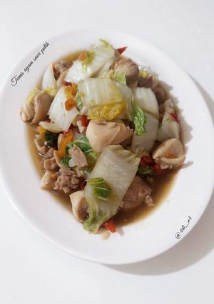 Foto resep Tumis ayam sawi putih