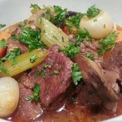 A picture of Beef Stew (Boeuf Bourguignon).