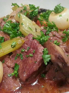 A picture of Beef Stew (Boeuf Bourguignon).