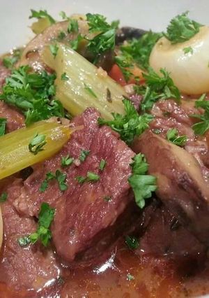 A picture of Beef Stew (Boeuf Bourguignon).