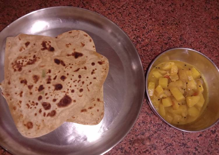 Recipe of Homemade Methi Paratha with Aloo curry