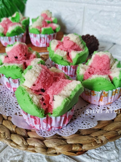 Foto resep Bolu Kukus Semangka