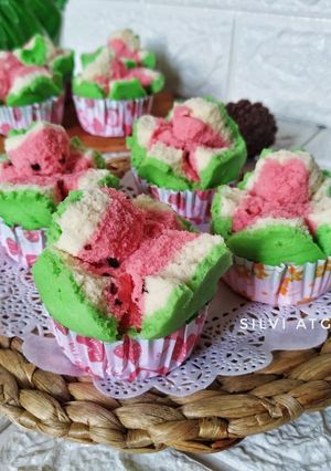 Foto resep Bolu Kukus Semangka