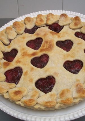 Una foto de Tarta corazones de frutos rojos