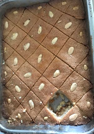 صورة لوصفة بسبوسة أو نمورة