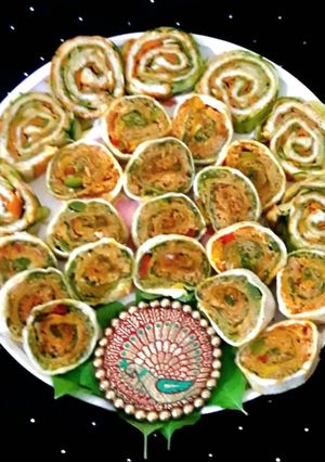 A picture of Cucumber Weave Noodles Pinwheel Sandwich.
