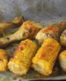 Jamoncitos de pollo al grill doble con maiz precocido