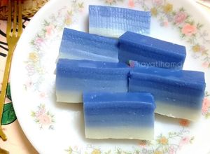 Gambar Kuih Lapis Ombre Bunga Telang