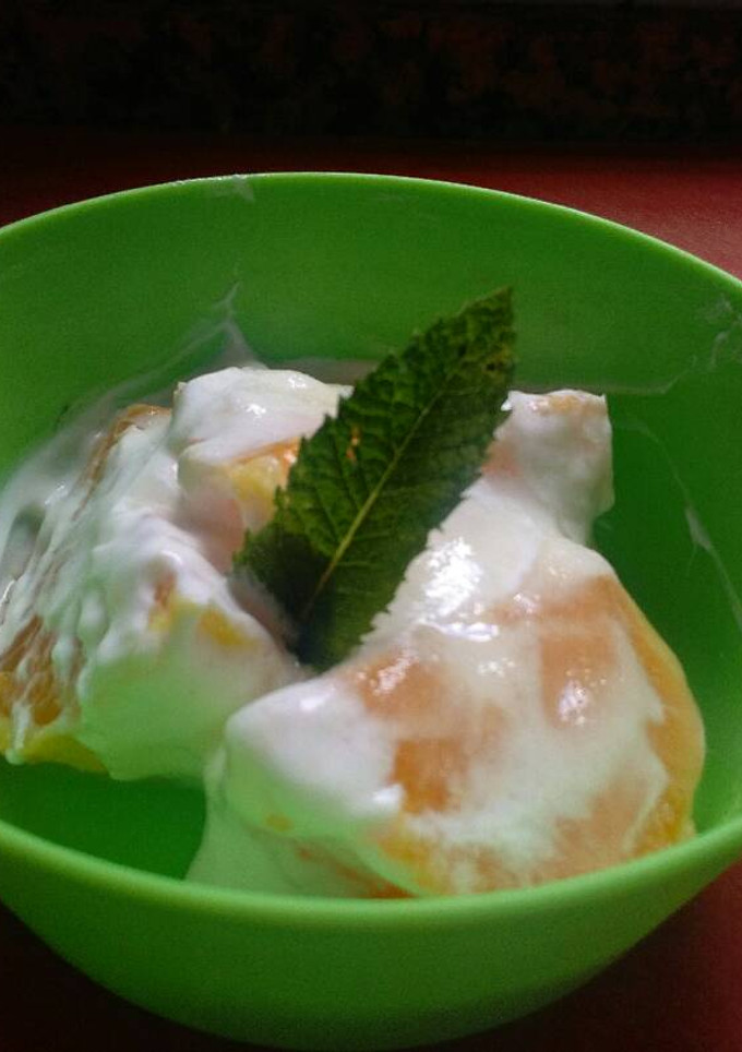 Una foto de Naranja con yogur