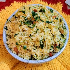 Tomato methi rice A picture of Tomato methi rice.