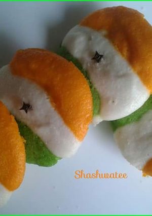 A picture of Tricolor idli.