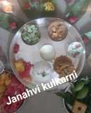 Vegetable bhat and Jaggery Sheera