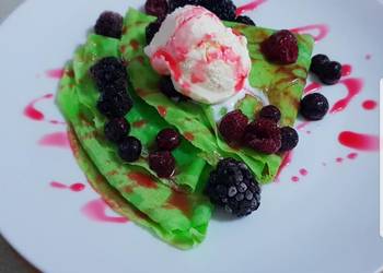 Ultimate Prepare Recipe Indonesian crepes with ice cream and mixberry on top Savory Delicious