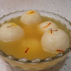 Rasgulla with leftover rice A picture of Rasgulla with leftover rice.