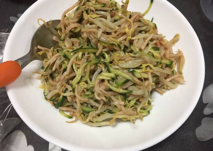 Steps to Make Speedy Bean Sprout &amp; Cucumber Salad