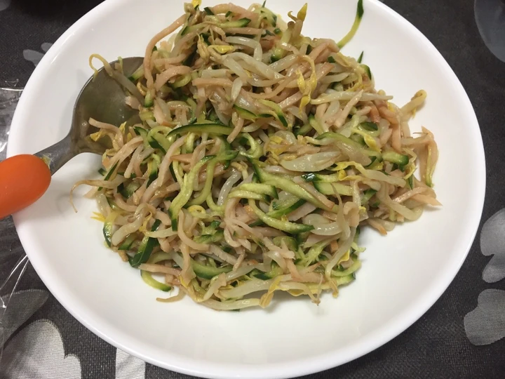 Easy Way Make Recipe Bean Sprout &amp;amp; Cucumber Salad that is Perfect, Appealing}
