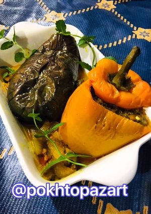 عکسی از دستور دلمه بادمجان