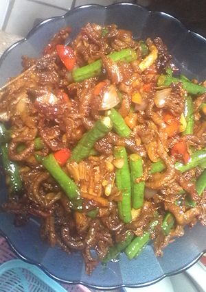 Foto resep Tumis usus kacangpanjang