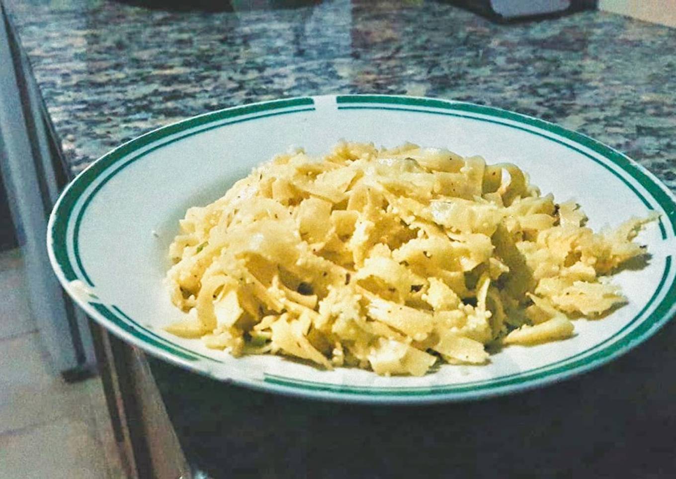 Fettuccine con crema y champiñones de la mía mamá