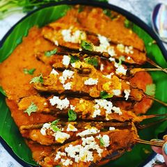 A picture of Baked eggplants cottage cheese masala.
