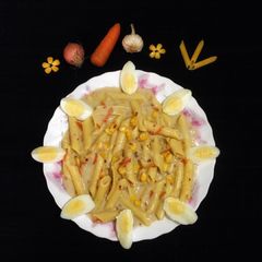A picture of Creamy Corn Penne Pasta.