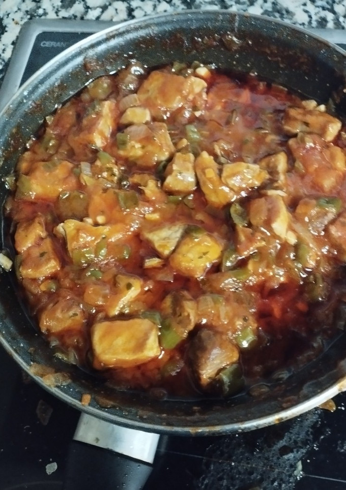 Una foto de Carne con tomate