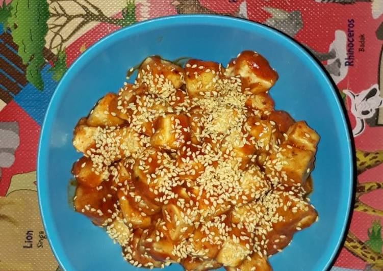 Resep Korean Spicy Fried Tofu yang simpel
