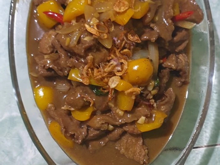 Langkah Mudah untuk Menyiapkan Resep Sapi lada hitam Anti Ribet, Enak