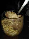 Fruta con helado crocante
