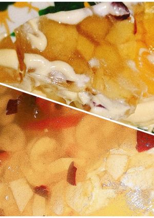 A picture of Mix fruit cheese cake.