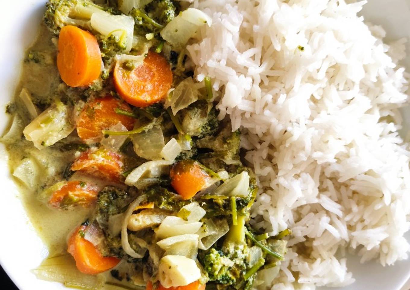 Curry verde de verduras