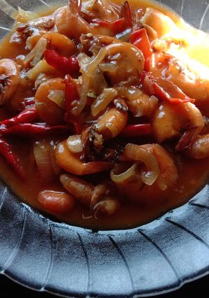 Foto resep Udang cabe merah pedas manis