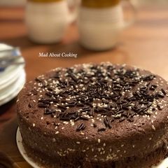 A picture of Chocolate Milk Powder Cake – No Egg, No Butter, No All Purpose Flour – Pressure Cooker Method.
