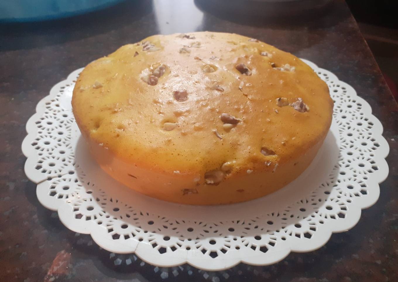 Bizcochuelo de Vainilla con Nueces (Saludable y fácil)