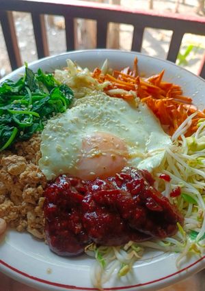 Foto resep Bibimbap ekonomis saus gochujang